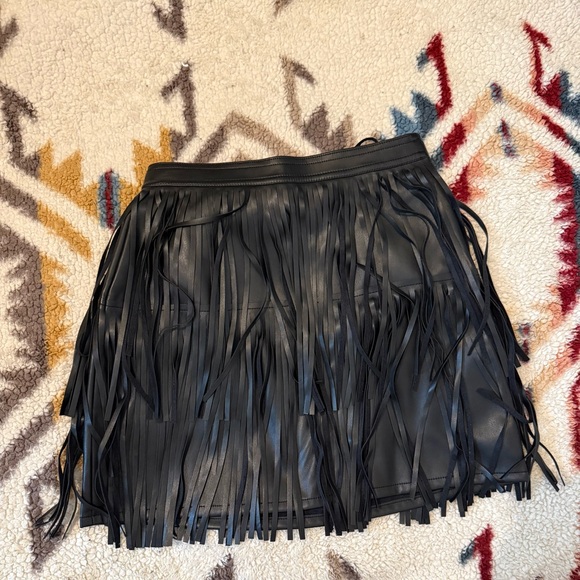 Bar III Dresses & Skirts - Bar III Black Fringe Mini Skirt